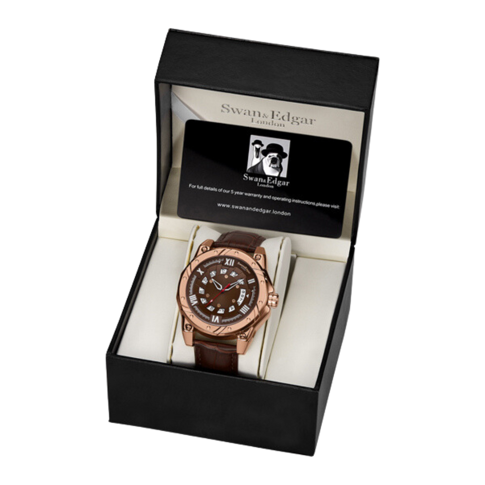 Limited Edition Swan & Edgar Hand Assembled Engineer Automatic Brown - SJR London Timepiece