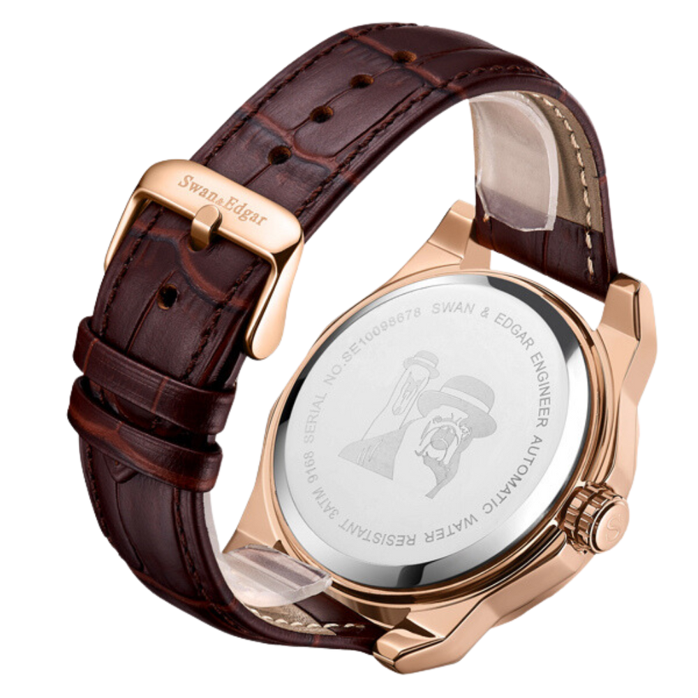 Limited Edition Swan & Edgar Hand Assembled Engineer Automatic Brown - SJR London Timepiece