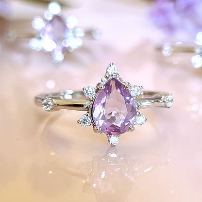Estelle Lavender Amethyst Ring in Sterling Silver - SJR London Timepiece
