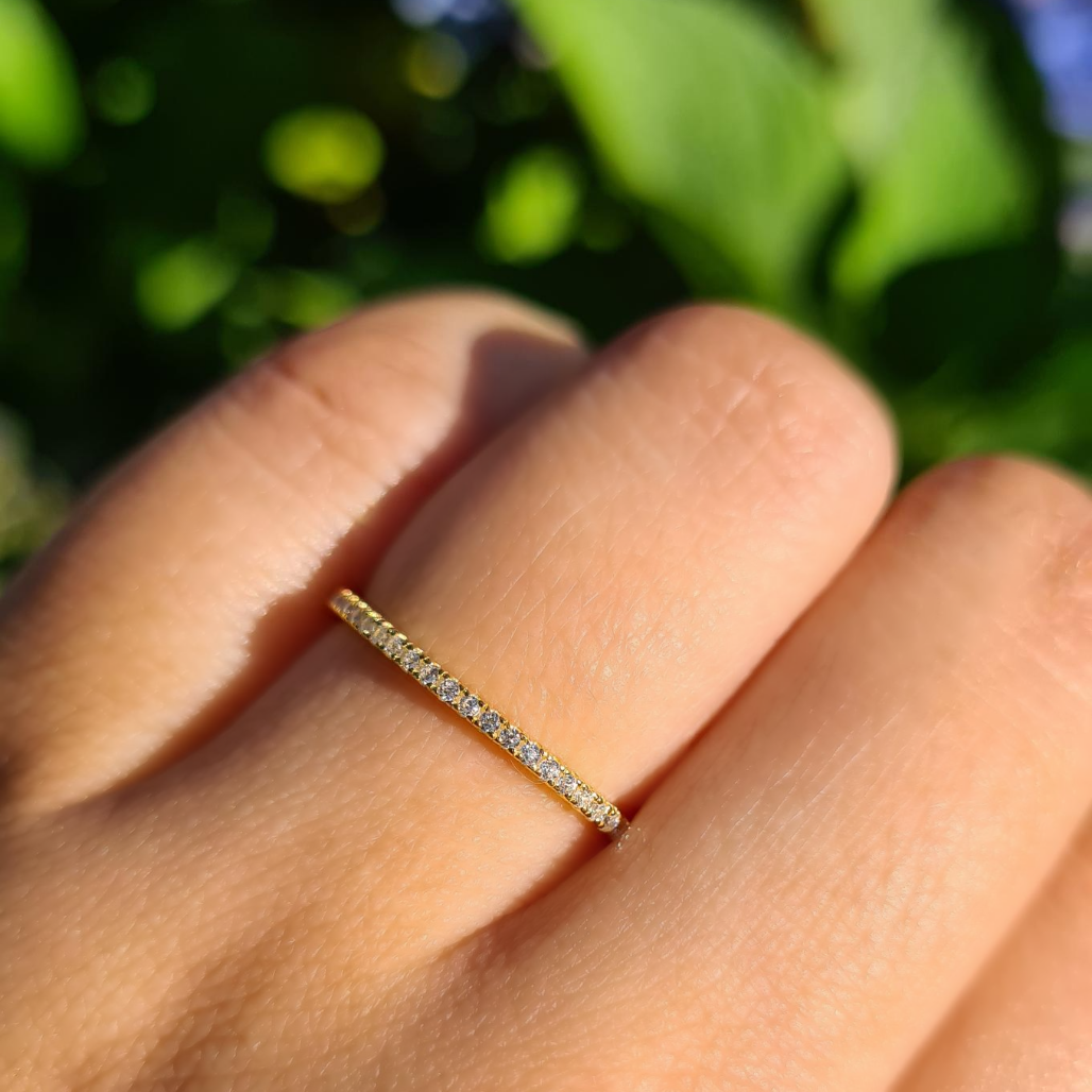 Thin Full Eternity Ring (1.2 mm) in Gold - SJR London Timepiece