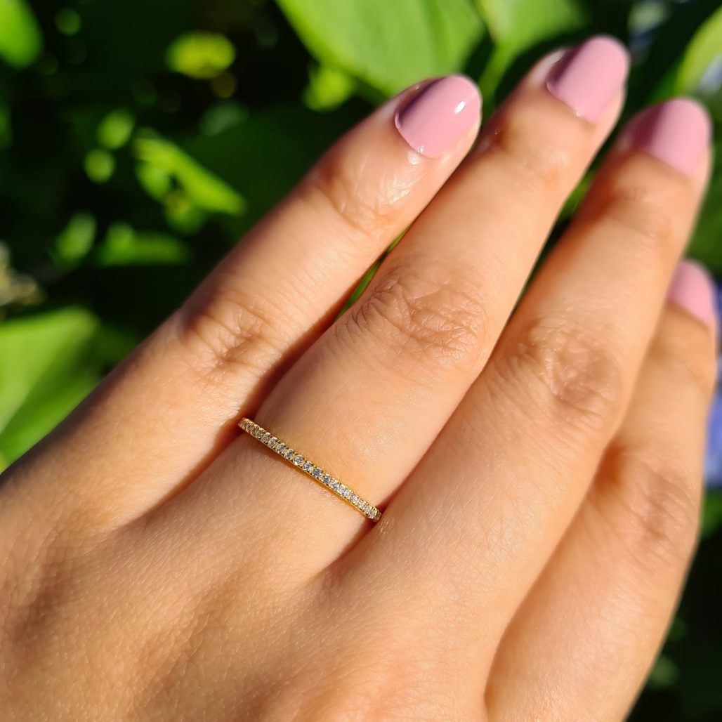Thin Full Eternity Ring (1.2 mm) in Gold - SJR London Timepiece