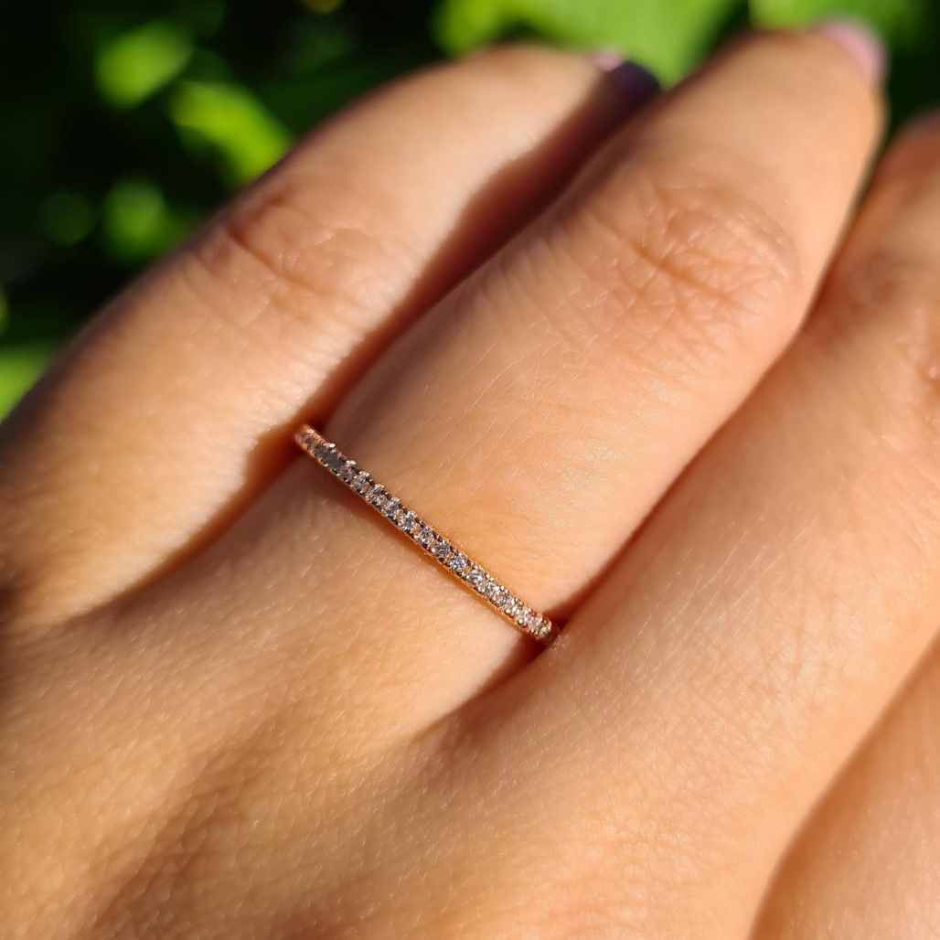 Thin Full Eternity Ring (1.2 mm) in Rose Gold - SJR London Timepiece