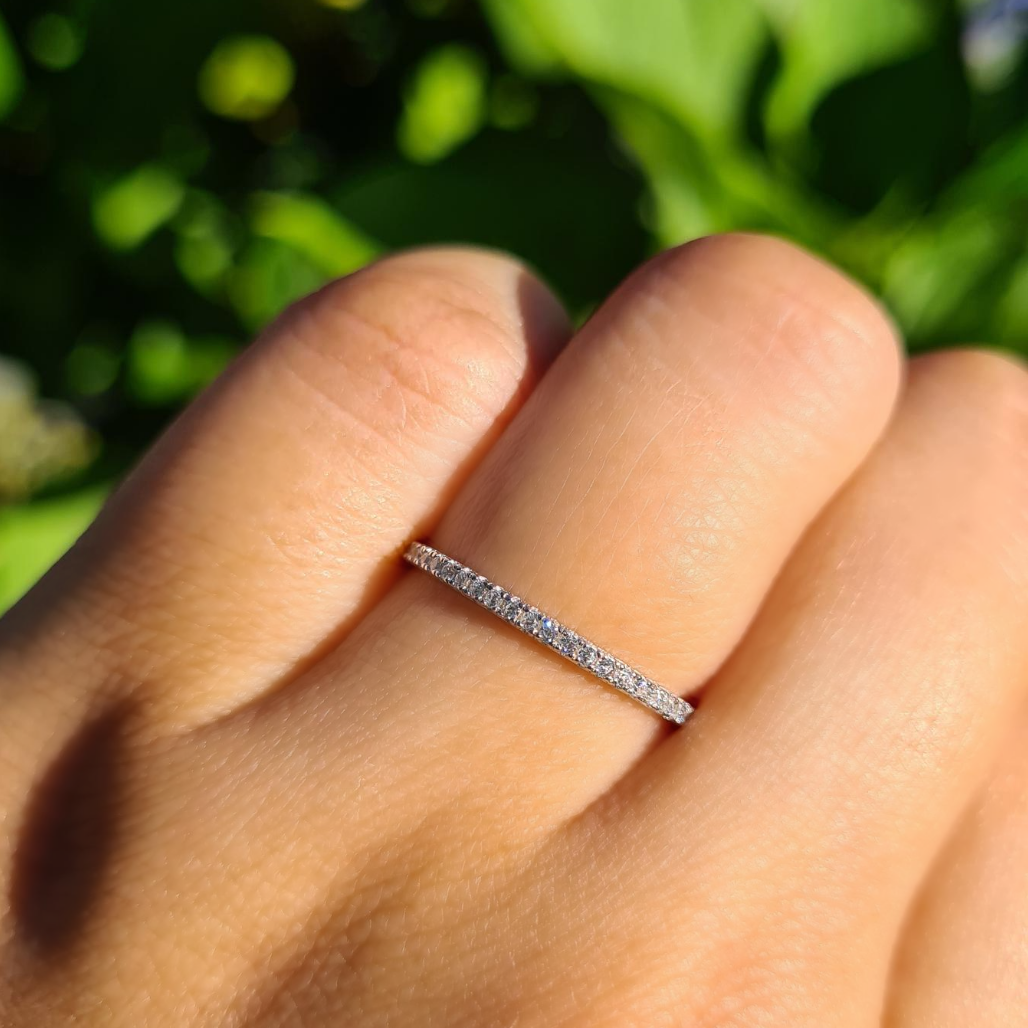 Thin Full Eternity Ring (1.2 mm) in Sterling Silver - SJR London Timepiece