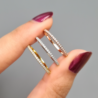 Thin Full Eternity Ring (1.2 mm) in Sterling Silver - SJR London Timepiece