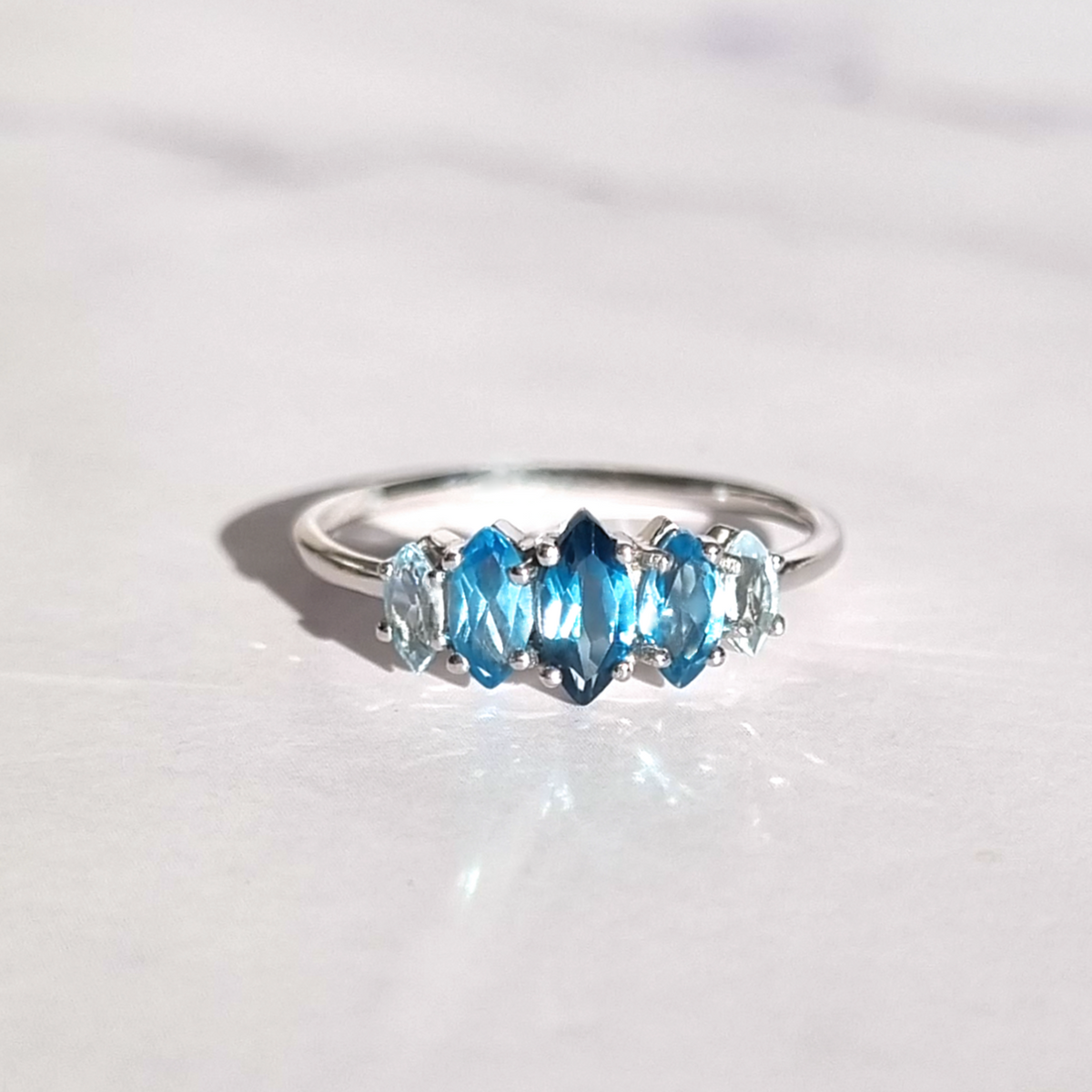 Bague topaze Ombre en argent sterling