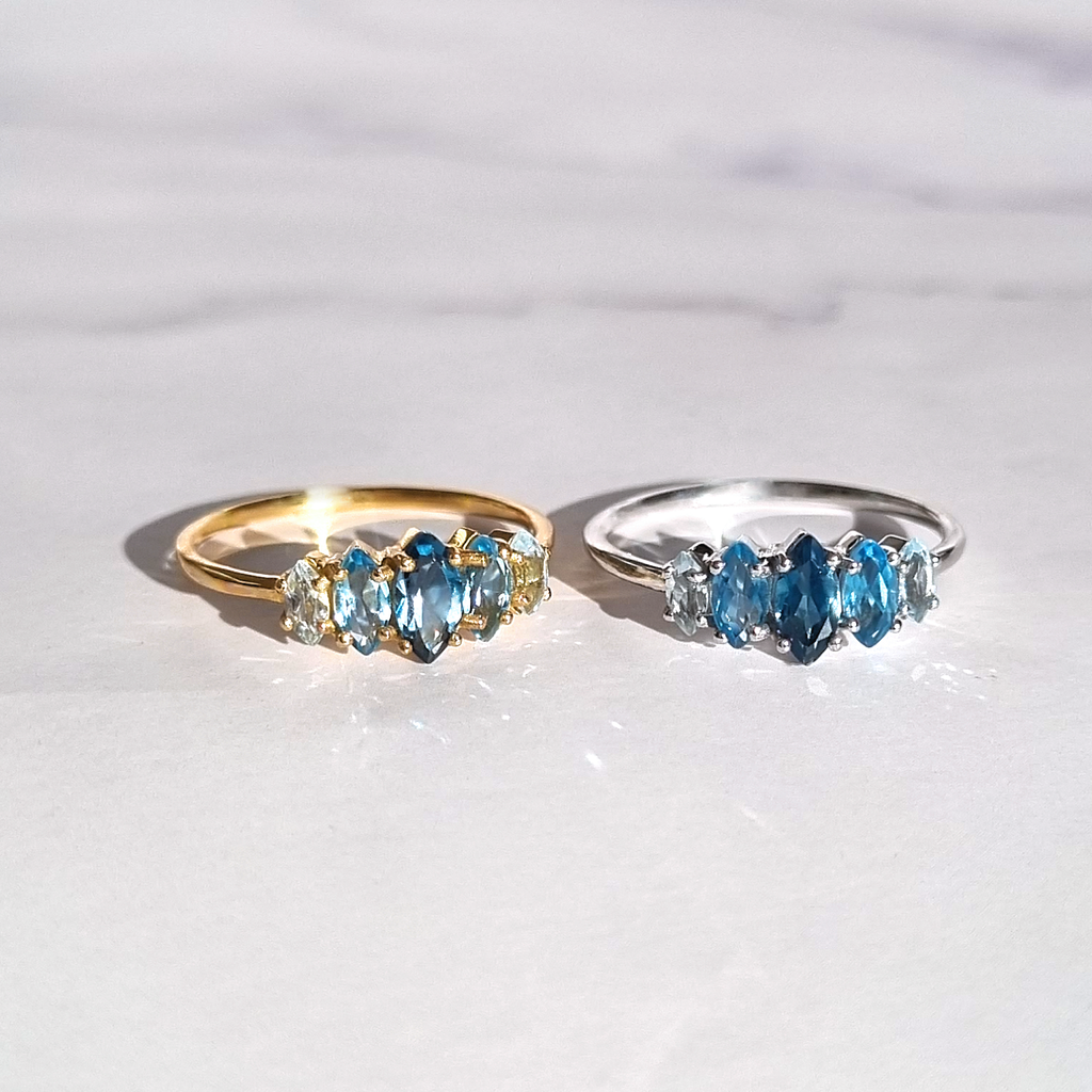 Bague topaze Ombre en argent sterling