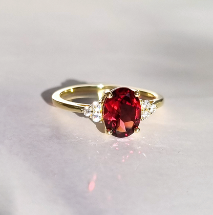 Garnet Ring in 18k Gold Vermeil - SJR London Timepiece