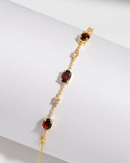 Garnet Bracelet in 18k Gold Vermeil - SJR London Timepiece