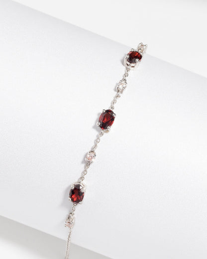Mini Set 2 - Garnet Jewellery Set in Sterling Silver - SJR London Timepiece