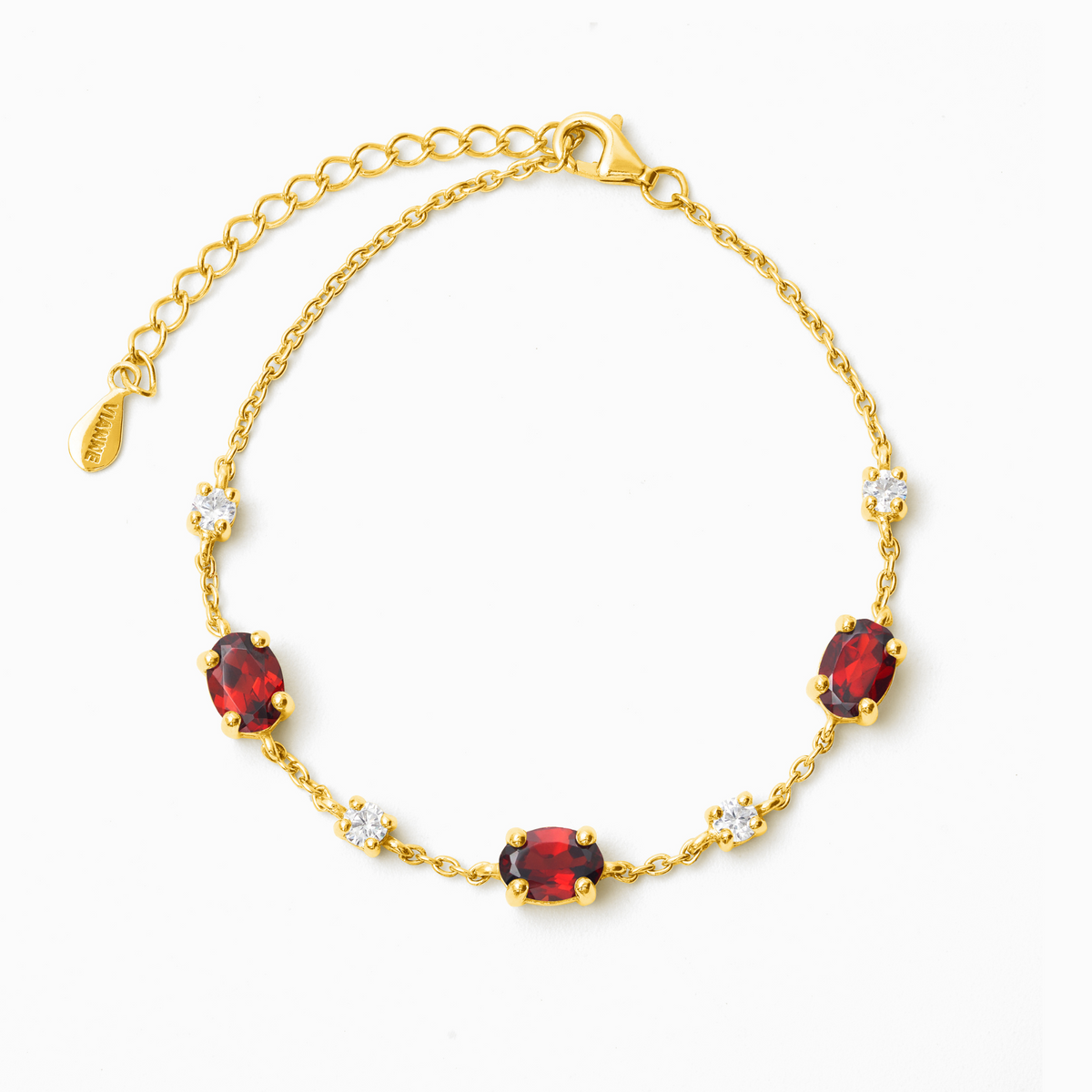 Bracelet Grenat en Vermeil d'Or 18 carats