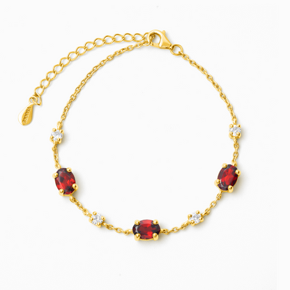 Garnet Bracelet in 18k Gold Vermeil - SJR London Timepiece