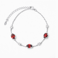 Garnet Bracelet in Sterling Silver - SJR London Timepiece