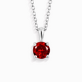 Pendentif solitaire grenat en argent sterling