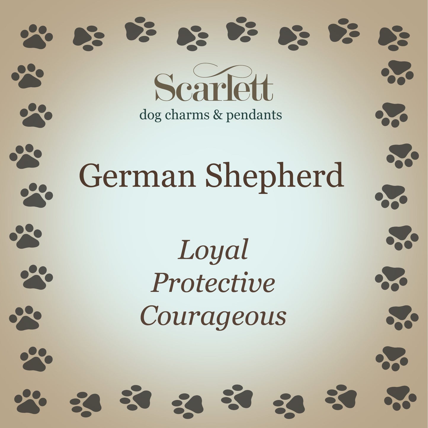 German Shepherd Silver Dog Charm