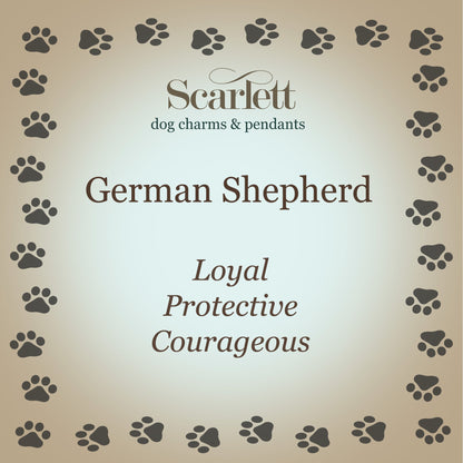 German Shepherd Silver Dog Charm
