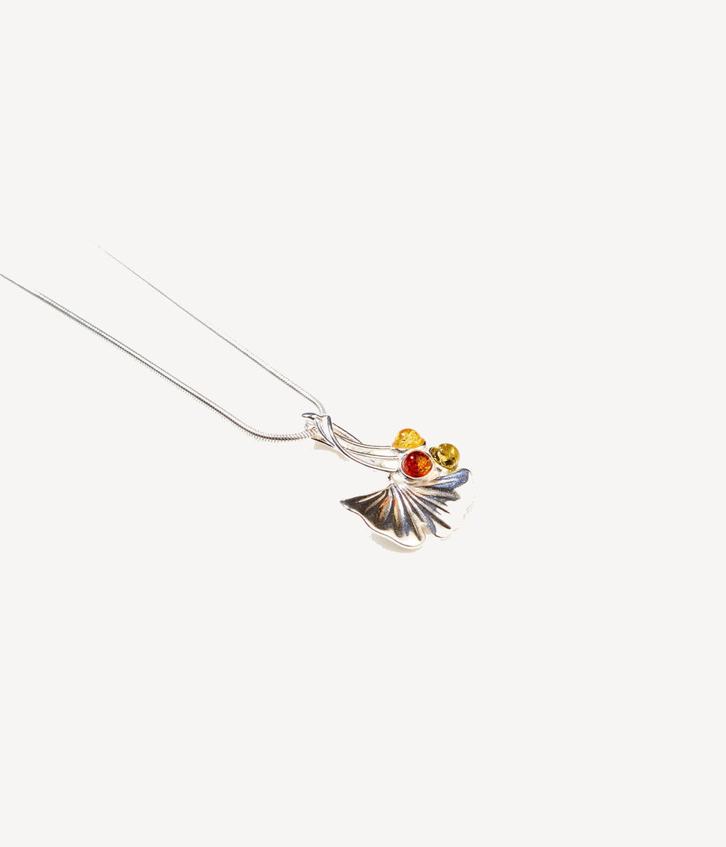 Collier ambre ginkgo