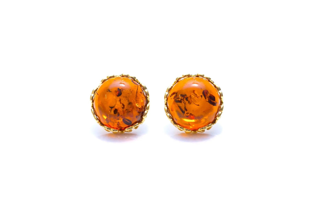 Gold Heart Frame Stud Earrings