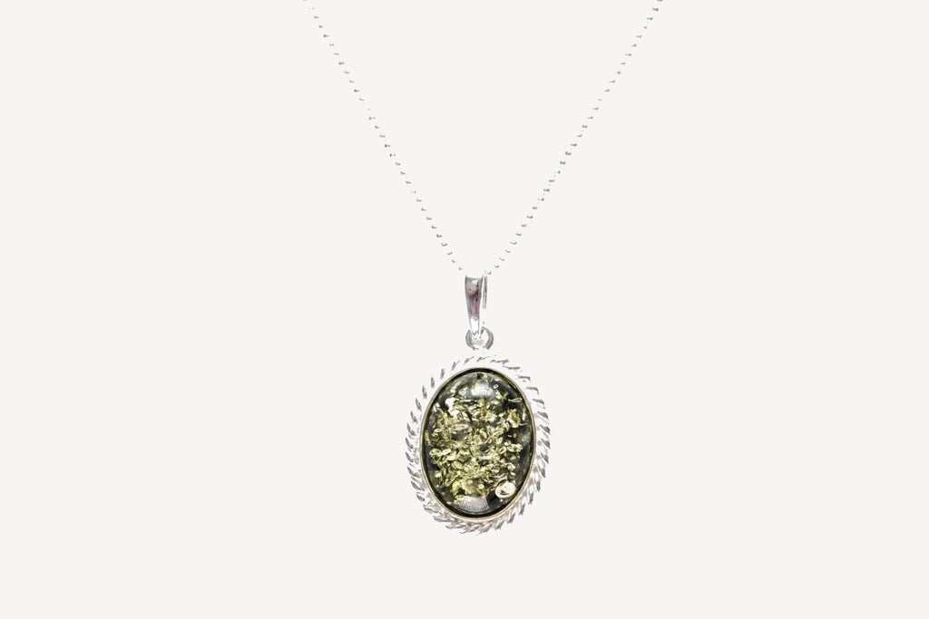 Pendentif Quintessence Ambre Vert