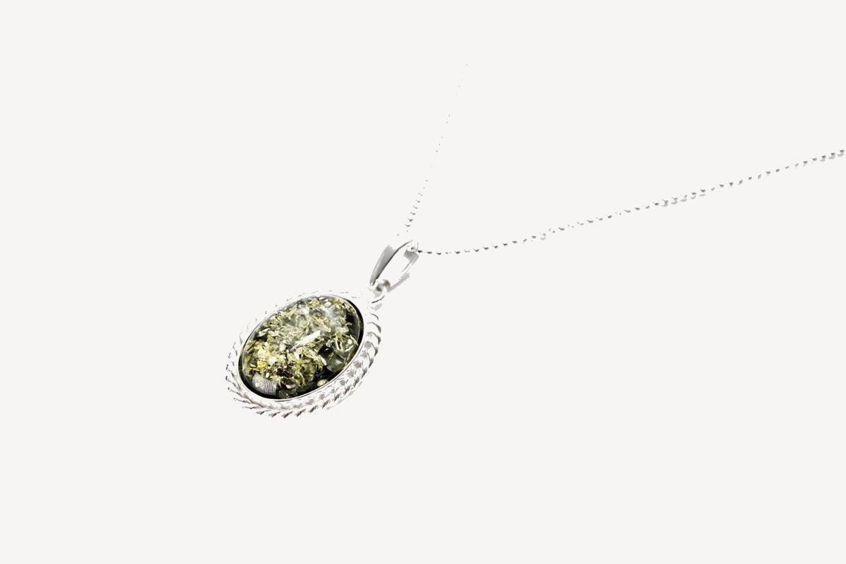 Pendentif Quintessence Ambre Vert