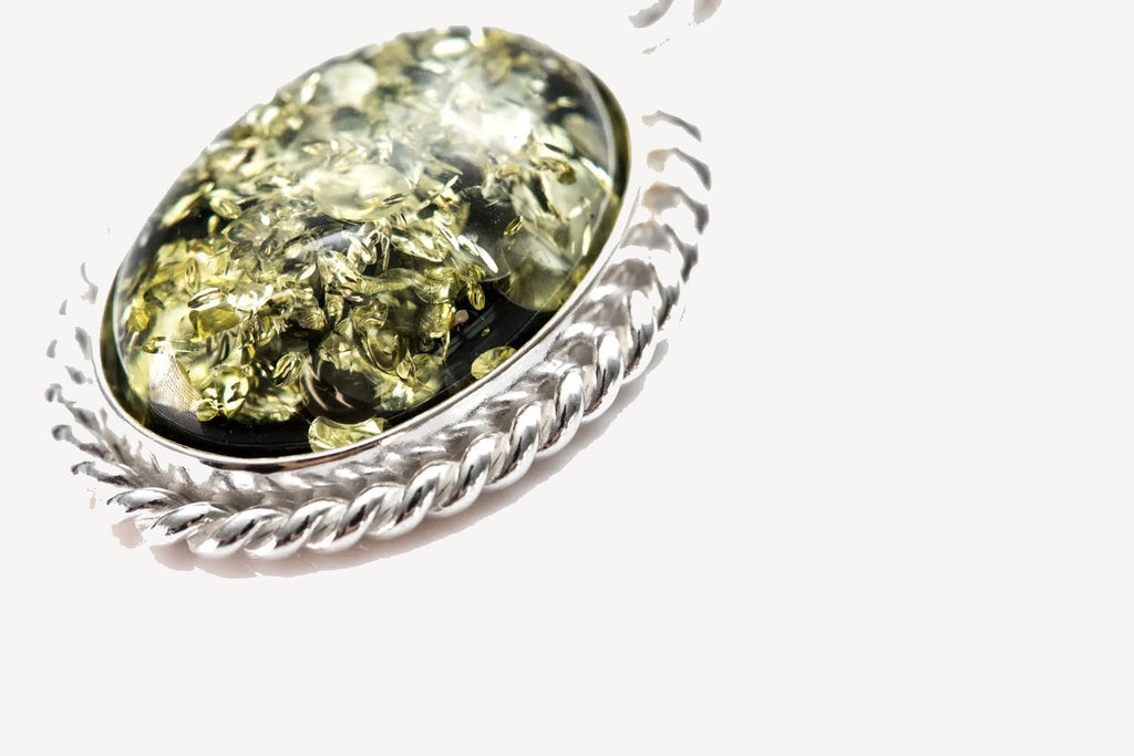 Pendentif Quintessence Ambre Vert