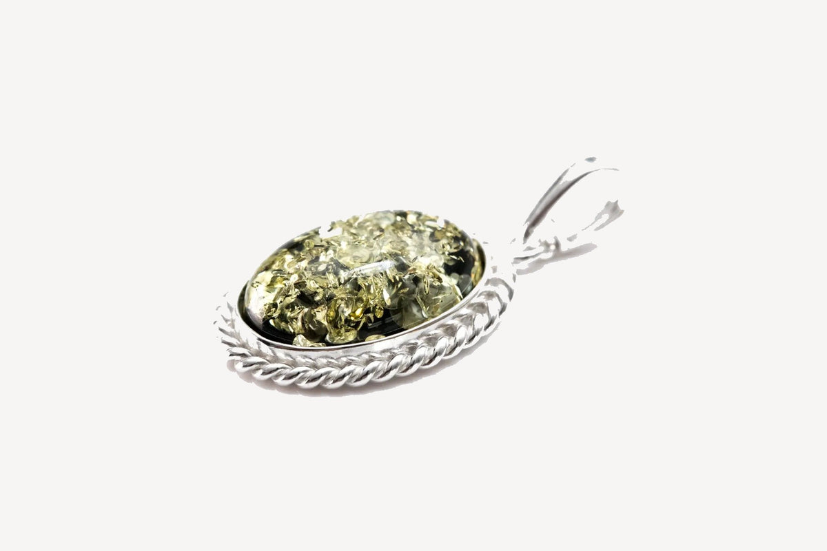 Pendentif Quintessence Ambre Vert