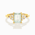 Bague Améthyste Verte Taille Émeraude en Vermeil 18 carats