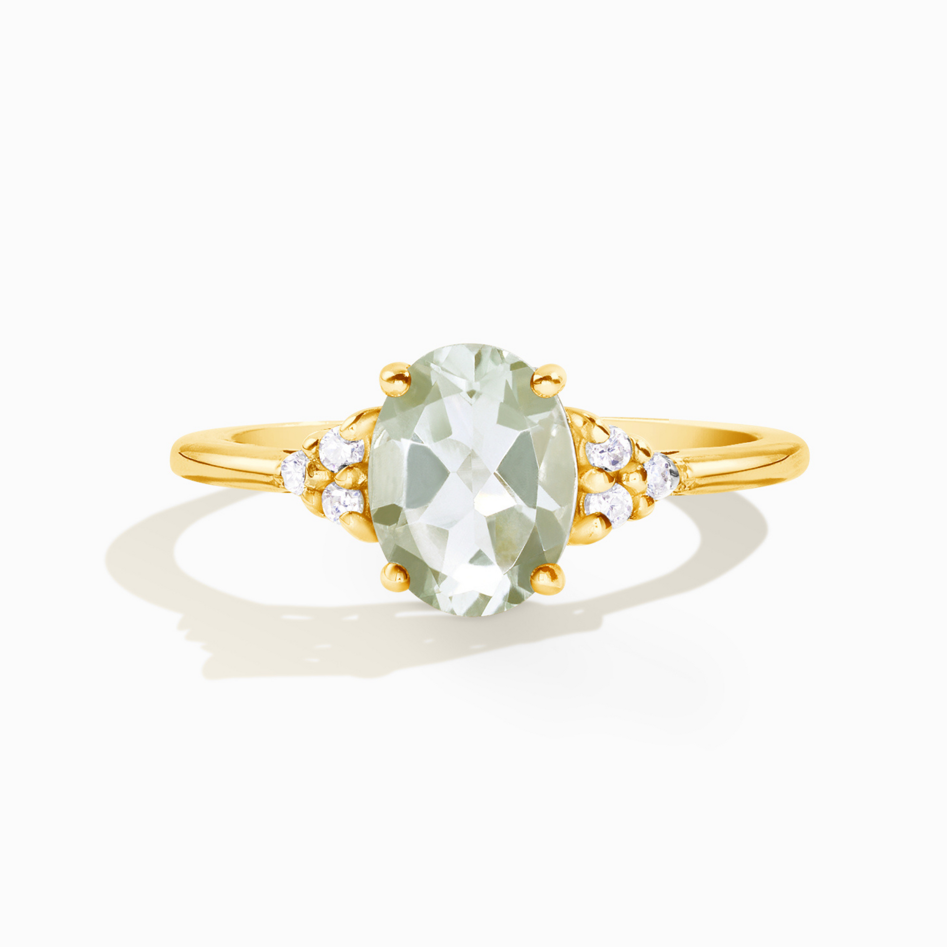 Green Amethyst Ring in 18k Gold Vermeil - SJR London Timepiece