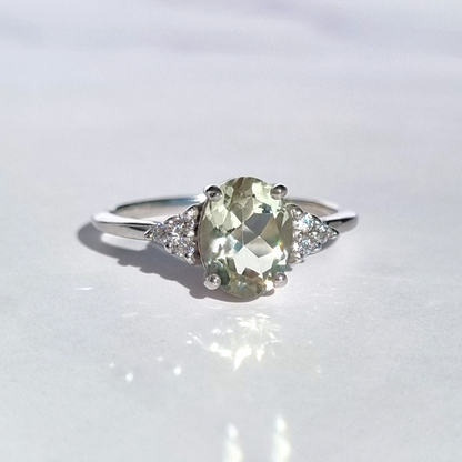 Green Amethyst Ring in Sterling Silver - SJR London Timepiece