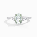 Bague en améthyste verte en argent sterling
