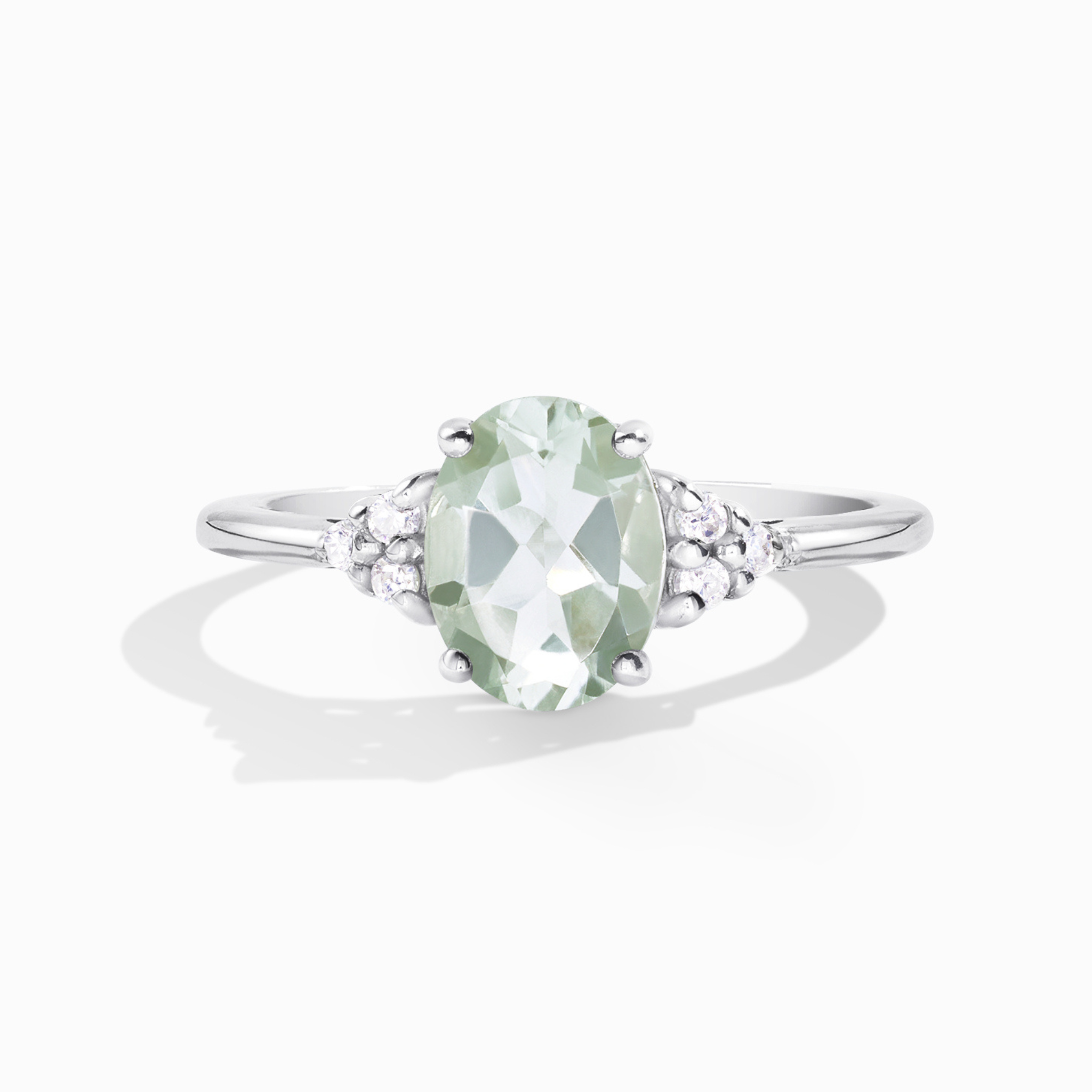 Bague en améthyste verte en argent sterling
