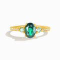 Bague en topaze verte et tourmaline verte en vermeil 18 carats