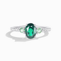 Bague en topaze verte et tourmaline verte en argent sterling