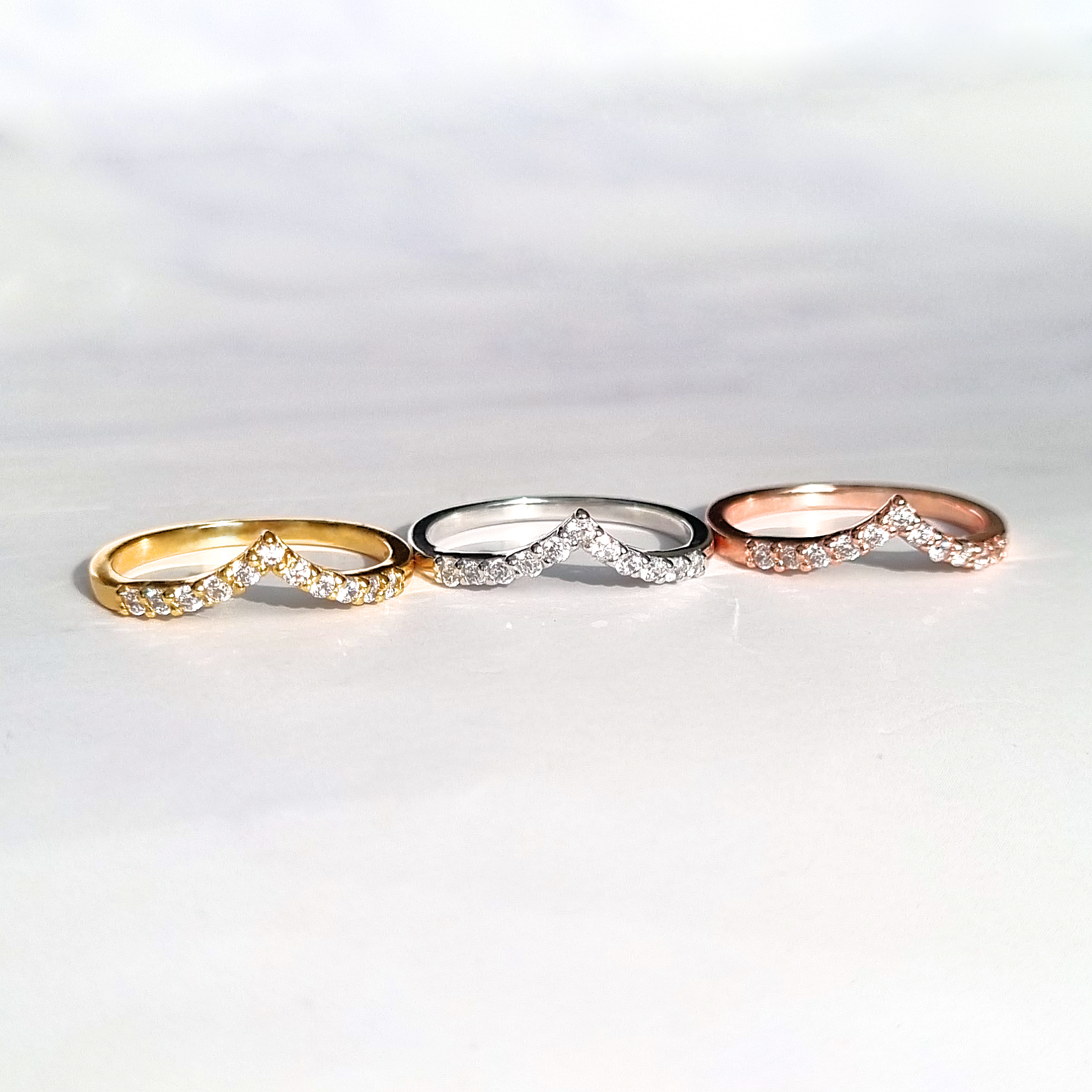 Wishbone Curved Eternity Ring in Sterling Silver - SJR London Timepiece