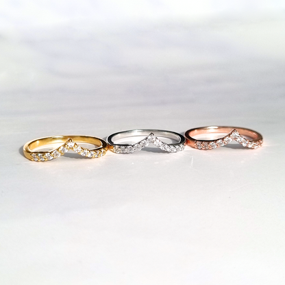 Wishbone Curved Eternity Ring in Sterling Silver - SJR London Timepiece
