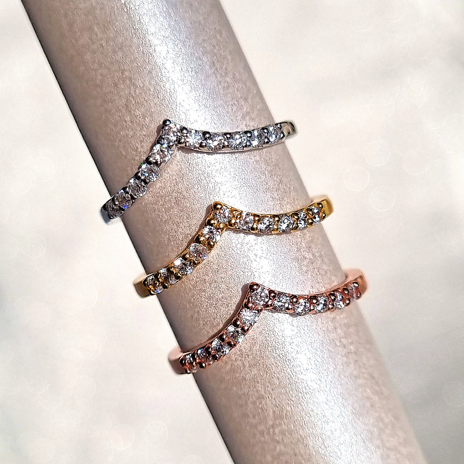 Wishbone Curved Eternity Ring in Sterling Silver - SJR London Timepiece