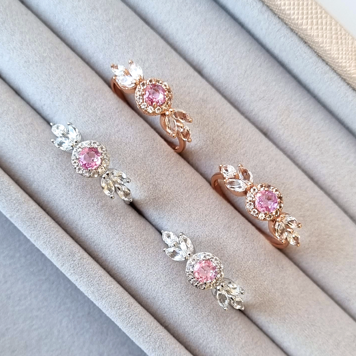 Aurelia Pink Sapphire Ring in Sterling Silver - SJR London Timepiece