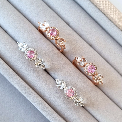 Aurelia Pink Sapphire Ring in 18k Rose Gold Vermeil - SJR London Timepiece