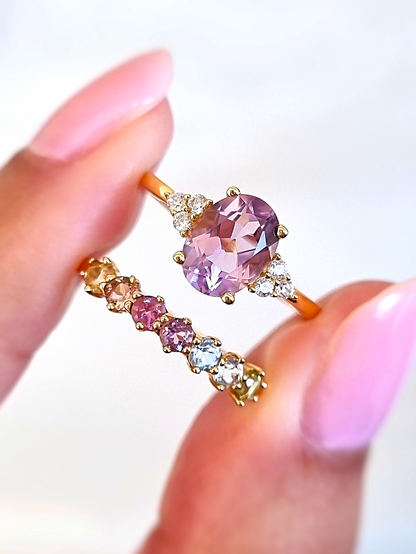 Lavender Amethyst Ring in 18k Gold Vermeil - SJR London Timepiece