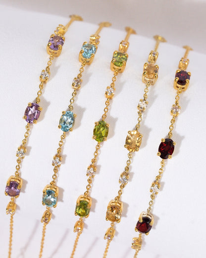 Garnet Bracelet in 18k Gold Vermeil - SJR London Timepiece