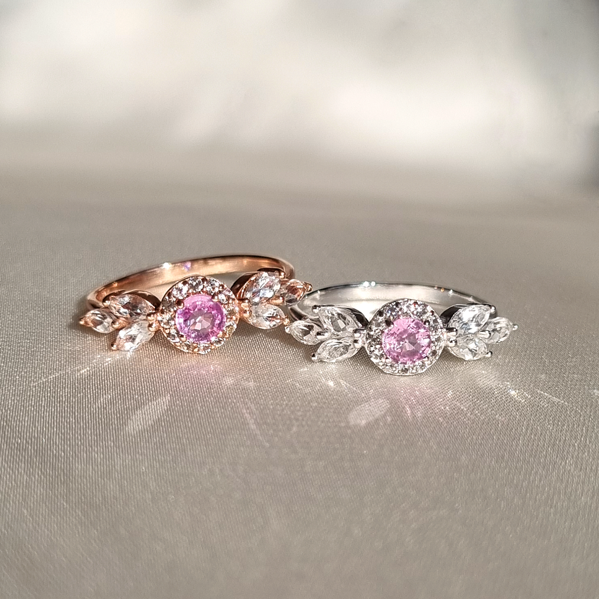 Bague Aurélia Saphir Rose en Vermeil Or Rose 18 carats