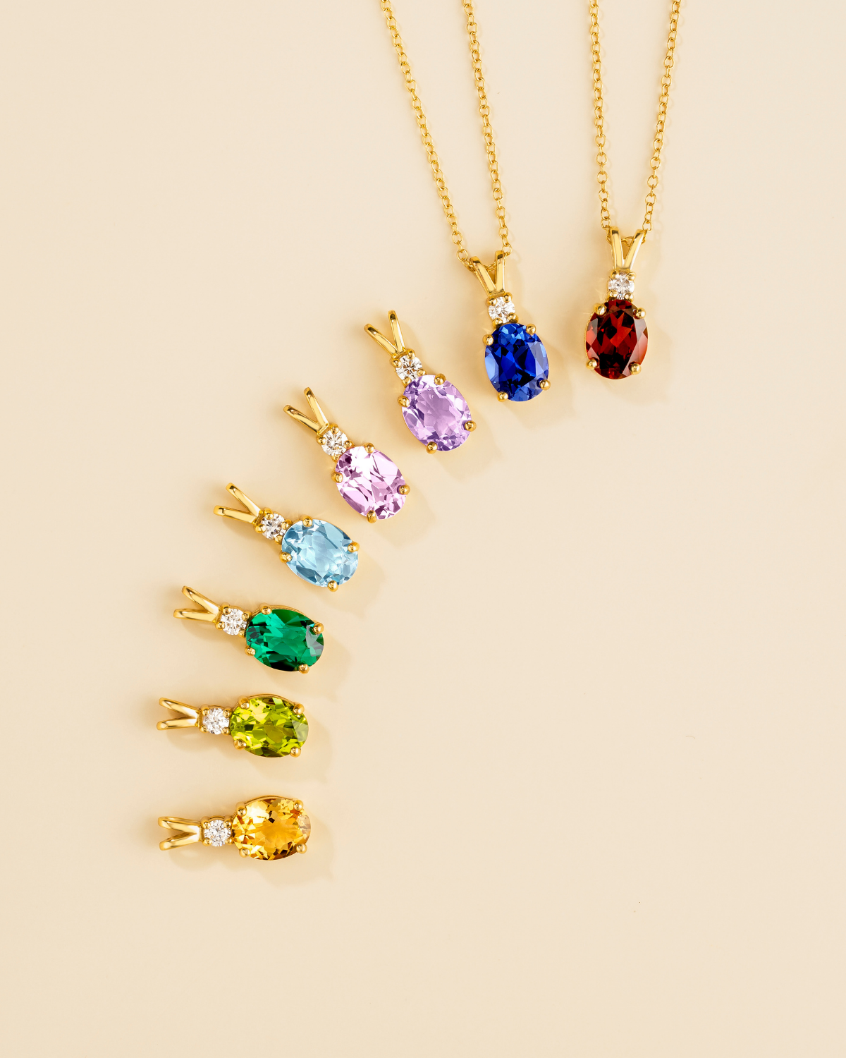 Blue Sapphire Pendant Necklace in 18k Gold Vermeil - SJR London Timepiece