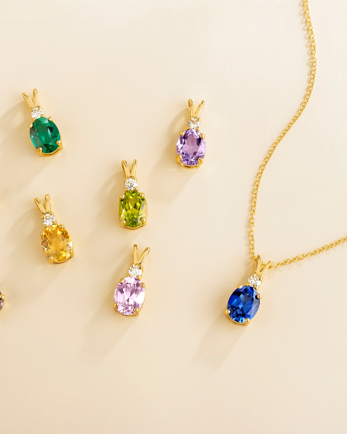 Citrine Pendant Necklace in 18k Gold Vermeil - SJR London Timepiece