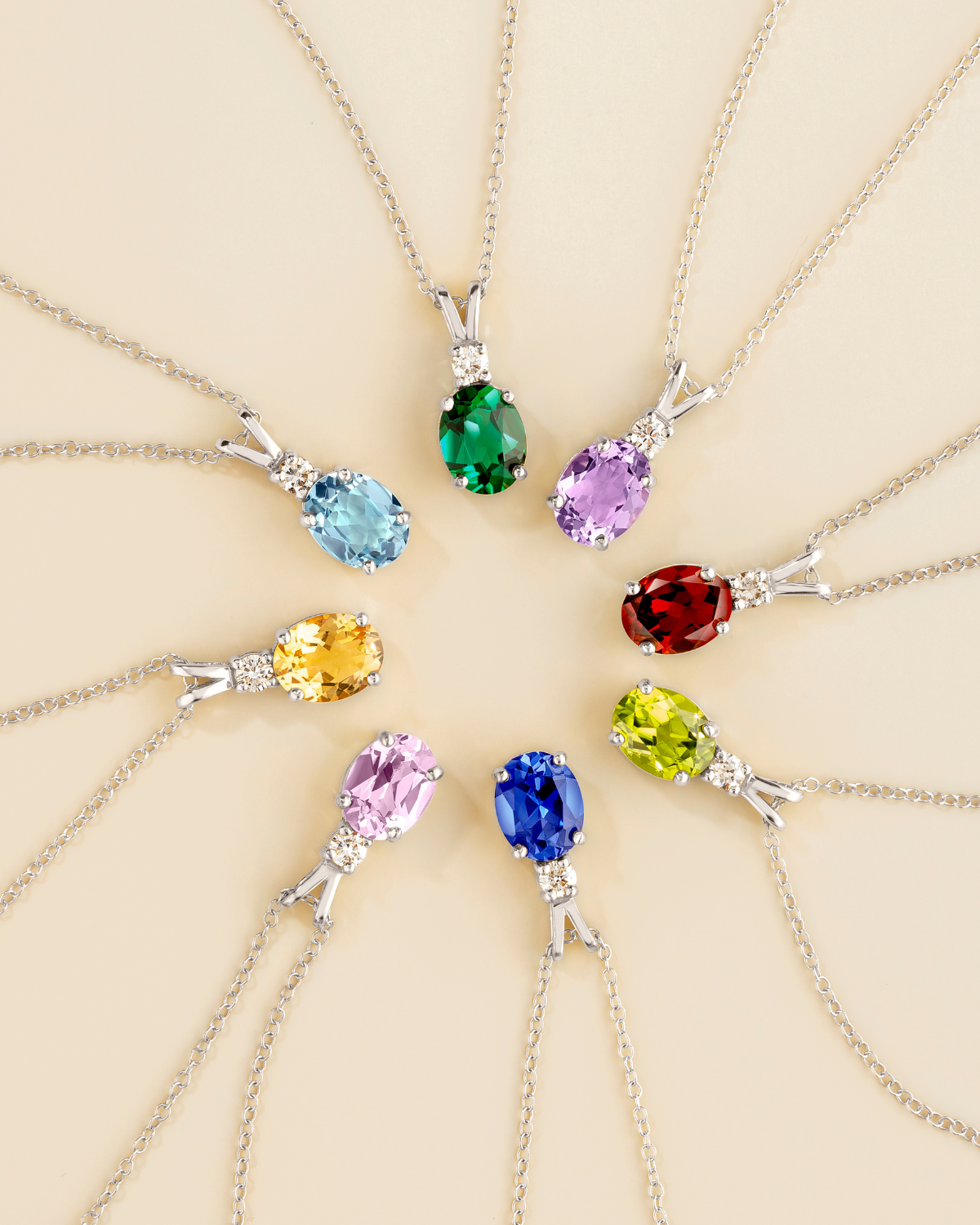 Peridot Pendant Necklace in Sterling Silver - SJR London Timepiece