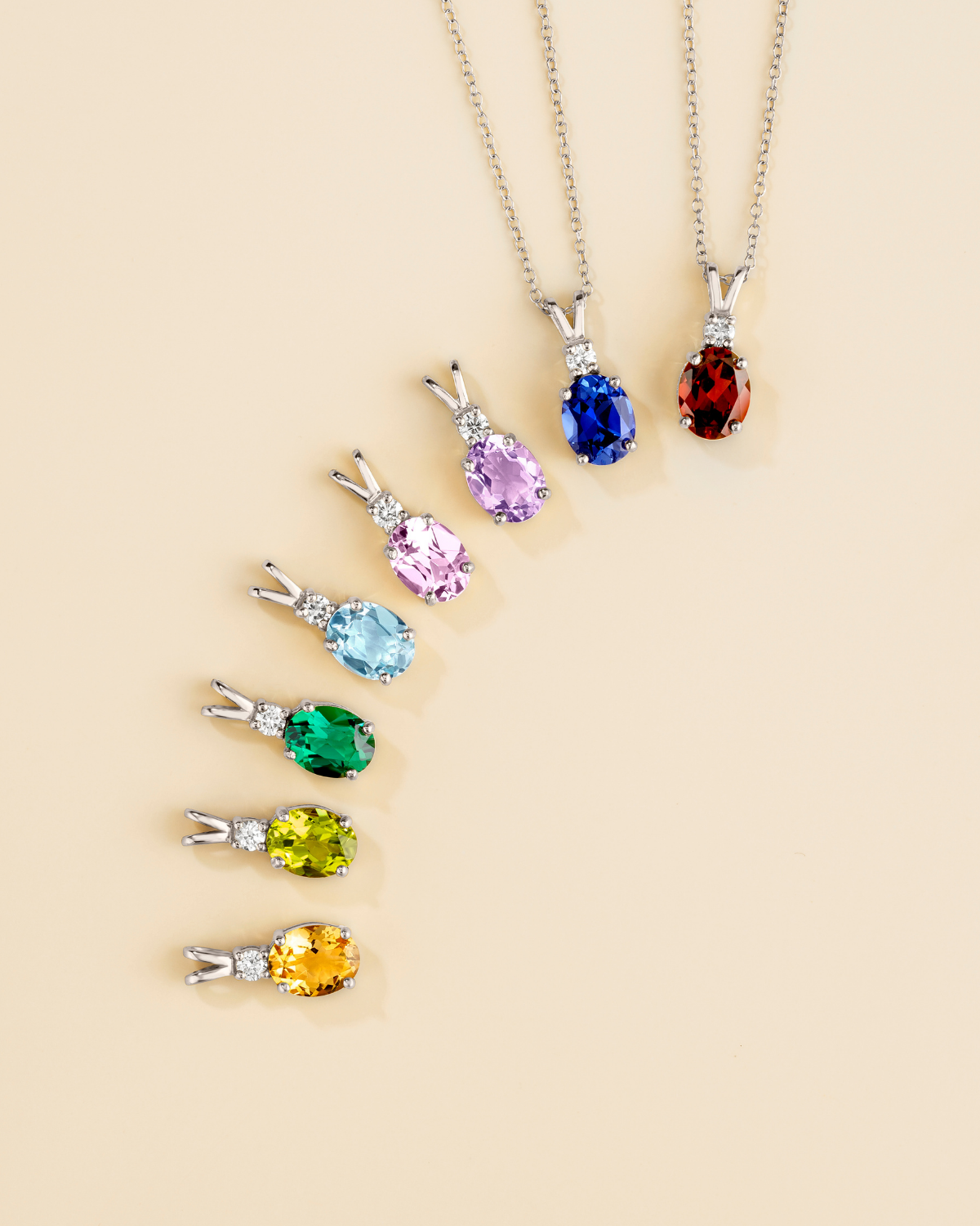 Citrine Pendant Necklace in Sterling Silver - SJR London Timepiece