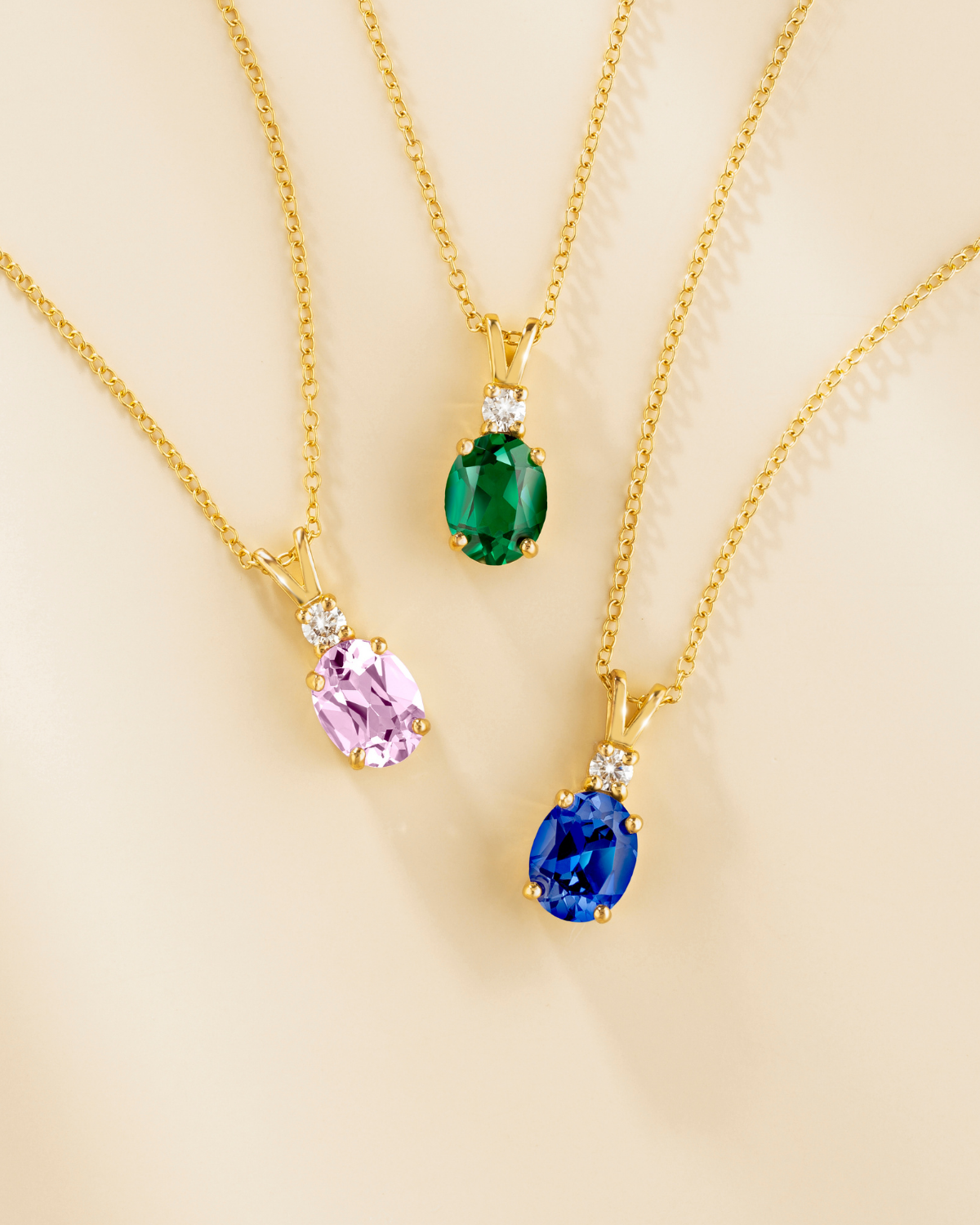 Blue Sapphire Pendant Necklace in 18k Gold Vermeil - SJR London Timepiece
