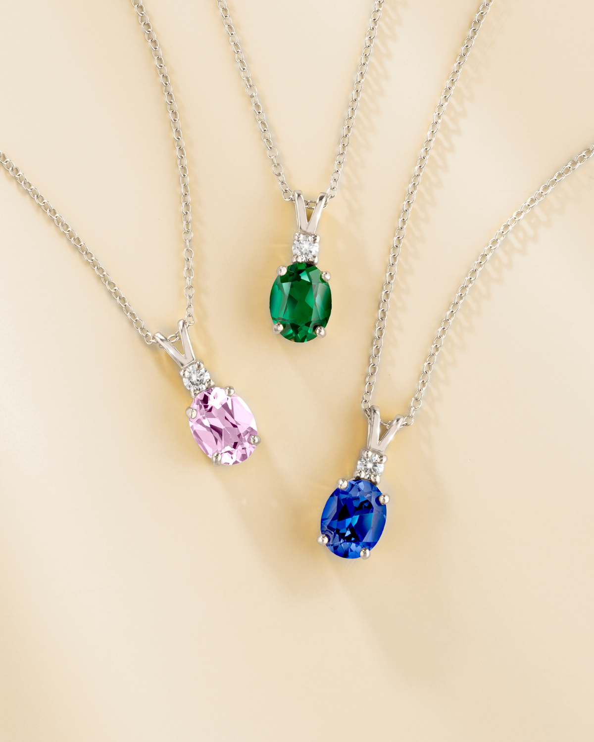 Pink Sapphire Pendant Necklace in Sterling Silver - SJR London Timepiece