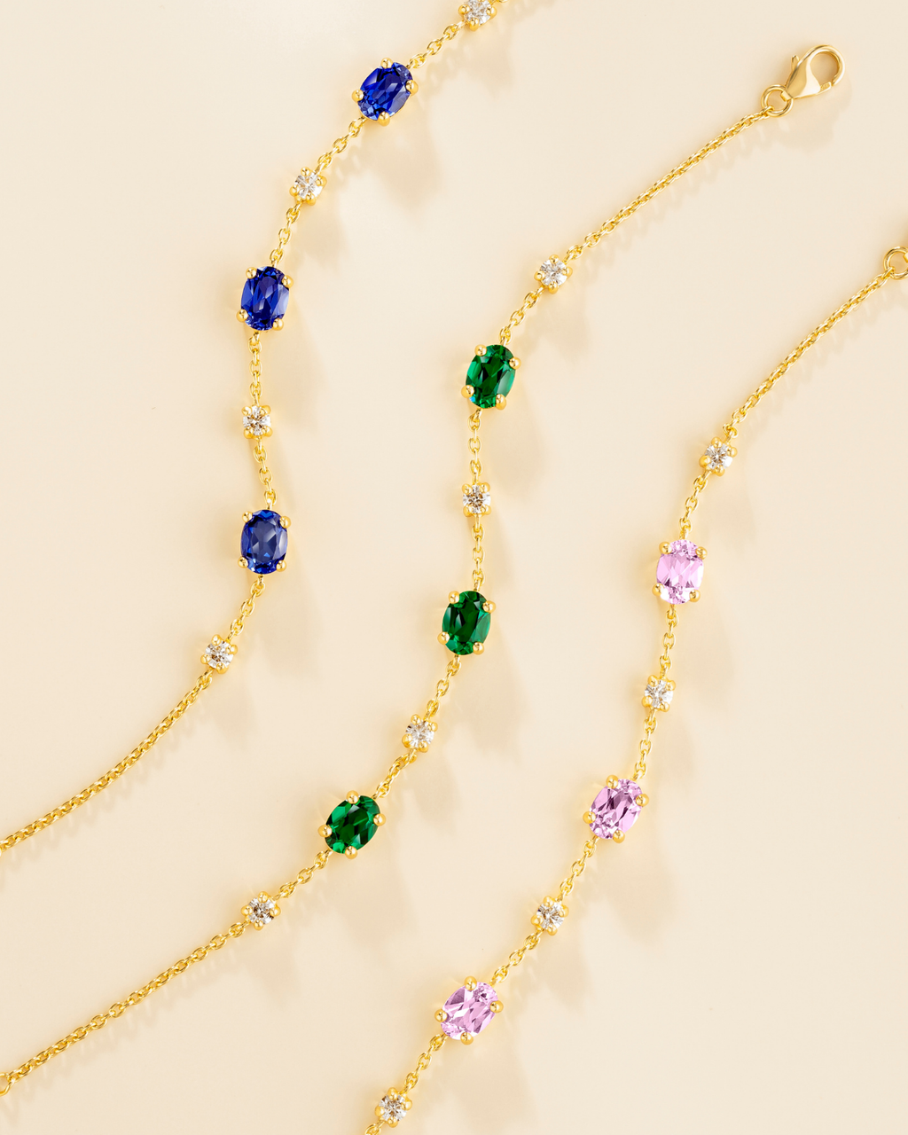 Bracelet émeraude en vermeil 18 carats