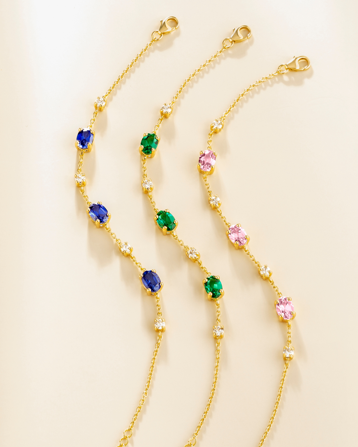 Bracelet émeraude en vermeil 18 carats