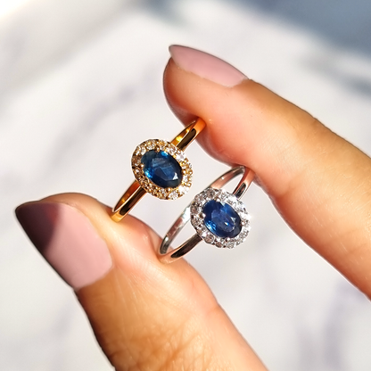 Blue Sapphire Ring in Sterling Silver - SJR London Timepiece