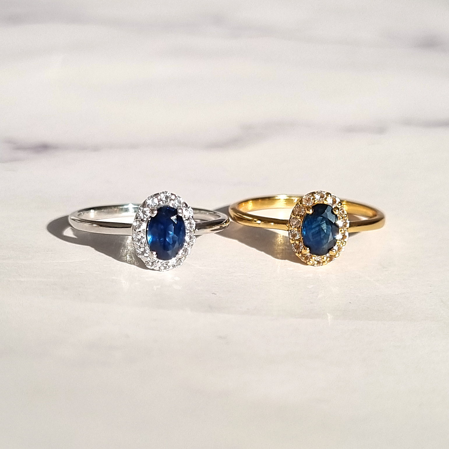 Blue Sapphire Ring in 18k Gold Vermeil - SJR London Timepiece